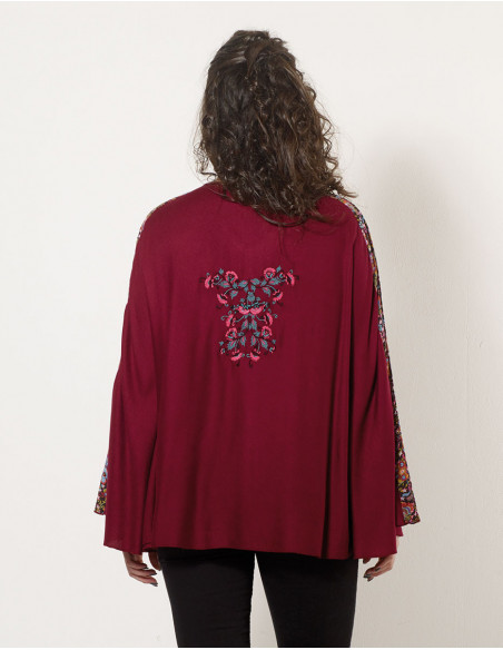 Poncho Viscose Brode Mousse Crepe