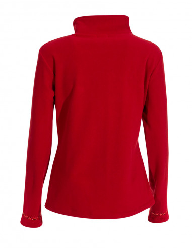 Knitted polyester polar jacket with embroideries