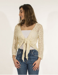Popcorn polyester knitted jacket 2