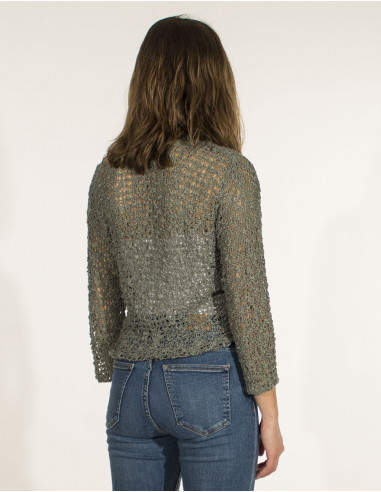 Popcorn polyester knitted jacket