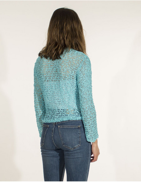 Popcorn polyester knitted jacket