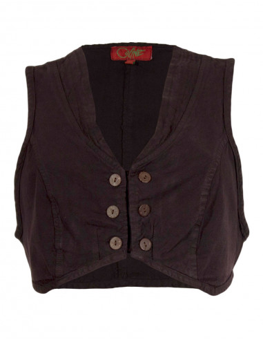 Gilet court stone wash