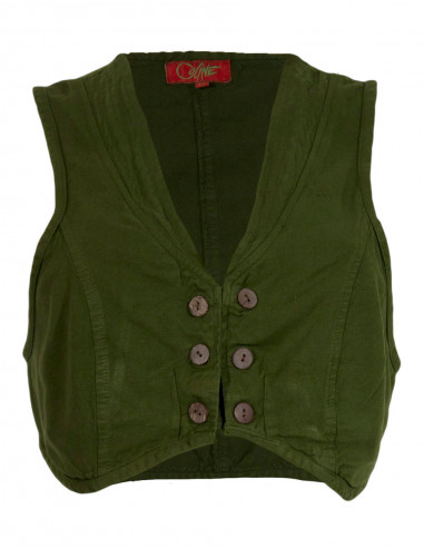 Gilet court stone wash