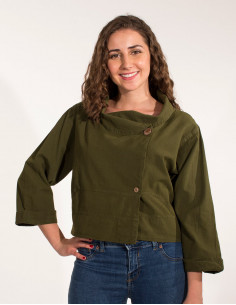 Veste Coton Uni Grand Col Sw 2