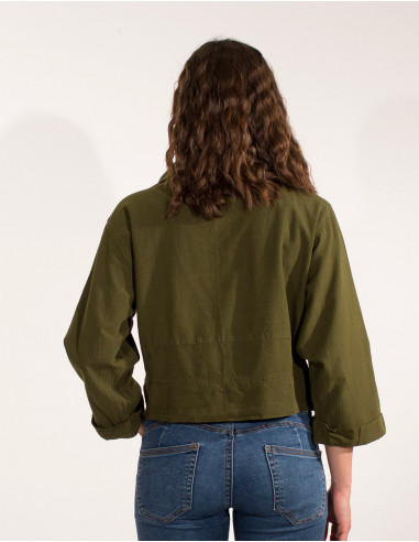 Plain Cotton Jacket Large Collar Sw