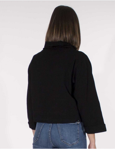 Plain Cotton Jacket Large Collar Sw