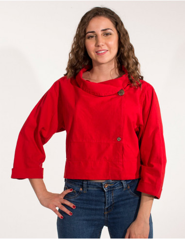 Plain Cotton Jacket Large Collar Sw