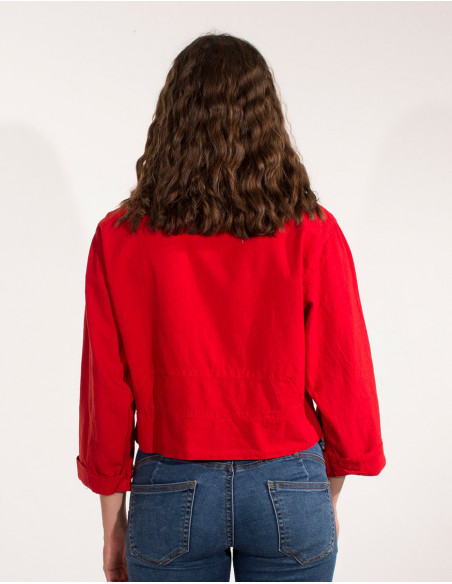 Plain Cotton Jacket Large Collar Sw