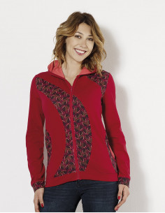 Knitted 97% cotton 3% elastane jacket with gabon print 2