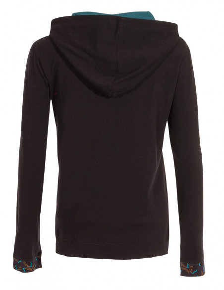 Knitted 97% cotton 3% elastane jacket with gabon print