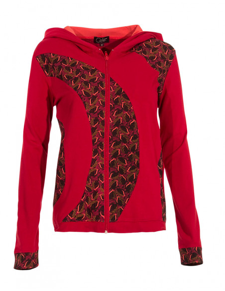 Knitted 97% cotton 3% elastane jacket with gabon print