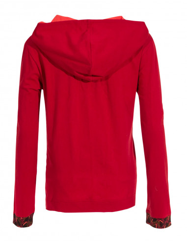 Knitted 97% cotton 3% elastane jacket with gabon print