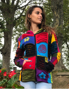 Knitted cotton patchwork...