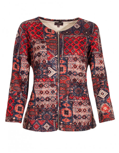95% polyester 5% elastane jacket with delhi print