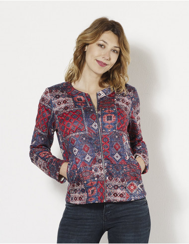 95% polyester 5% elastane jacket with delhi print