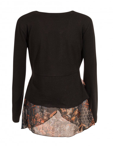 Knitted 95% polyester 5% elastane jacket with patchorient print