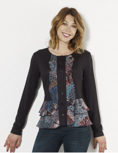 Knitted 95% polyester 5% elastane jacket with patchorient print 2