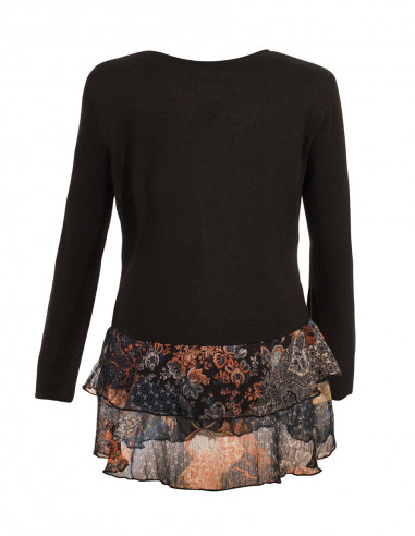 Knitted 95% polyester 5% elastane jacket with patchorient print