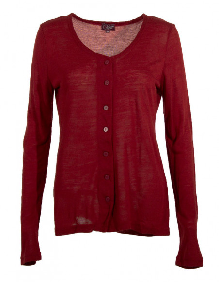 Veste unie à manches longues