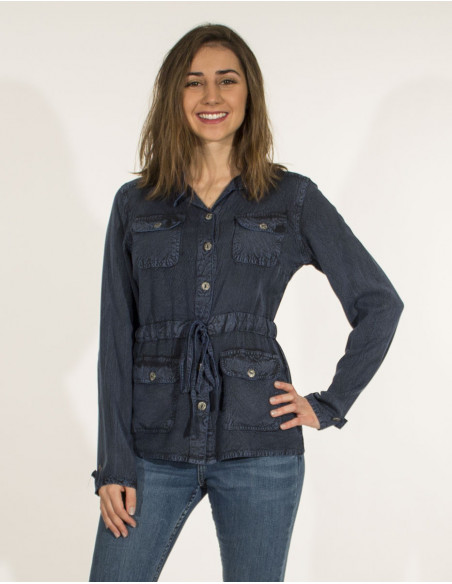 Viscose Sw Jacket With Pockets Long Sleeve