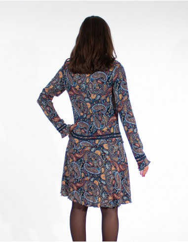 Robe Viscose Doublee Imprime Gaya