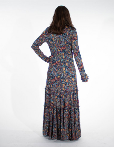 Robe Longue Viscose Doublee Imprime Gaya