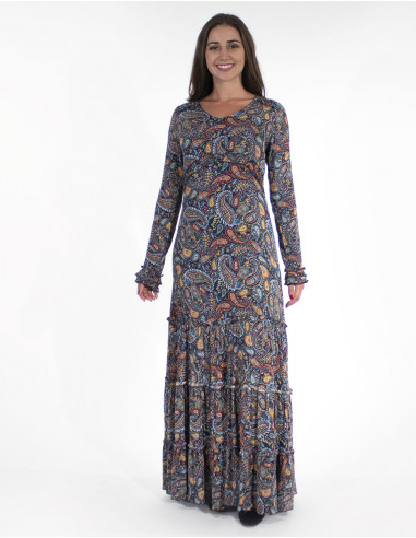 Long Dress Viscose Doublee Printed Gaya