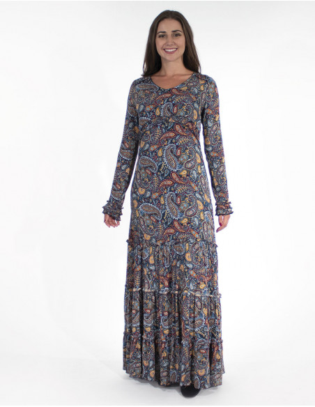 Long Dress Viscose Doublee Printed Gaya