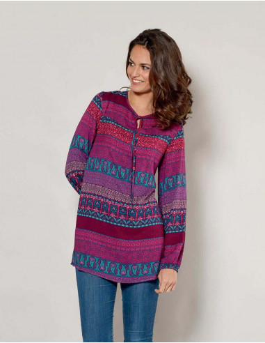 Rayon printed tunic