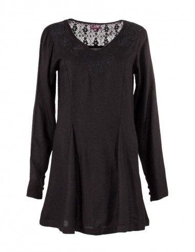 Rayon tunic with long sleeves