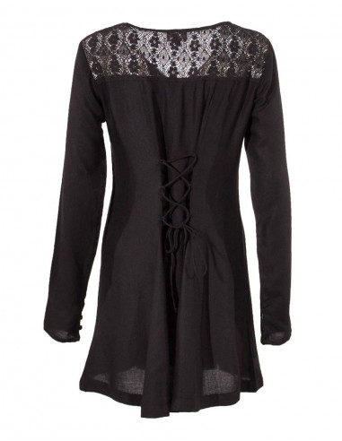 Rayon tunic with long sleeves