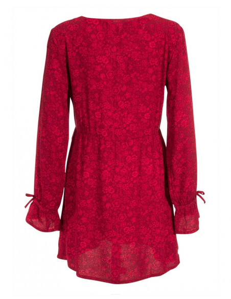 Tunique Viscose Col Dentelle Imprime Fle