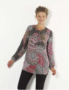 Rayon tunic with cameleon...