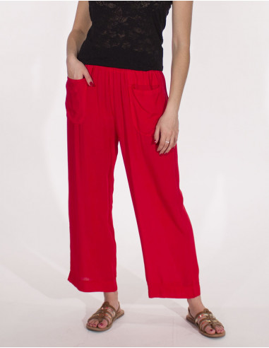 Plain large viscose trousers