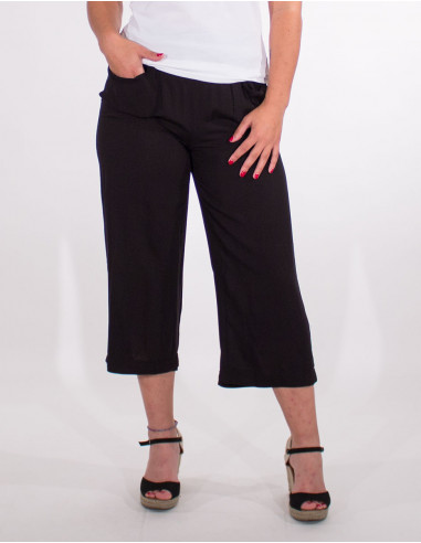 Plain large viscose trousers