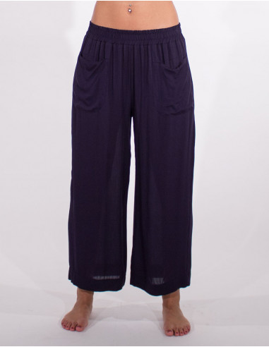 Plain large viscose trousers