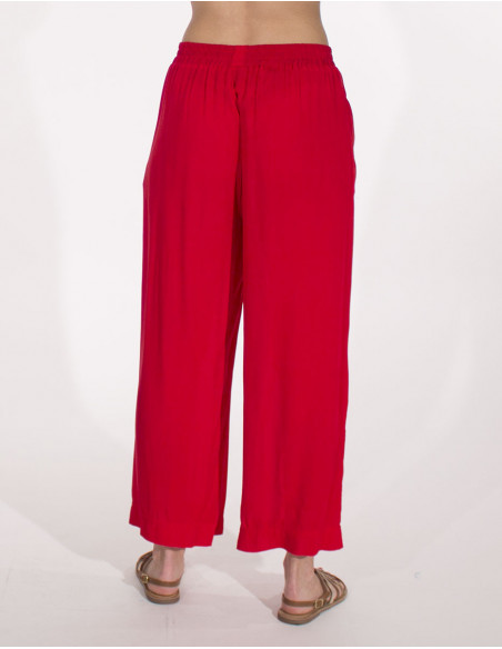 Plain large viscose trousers