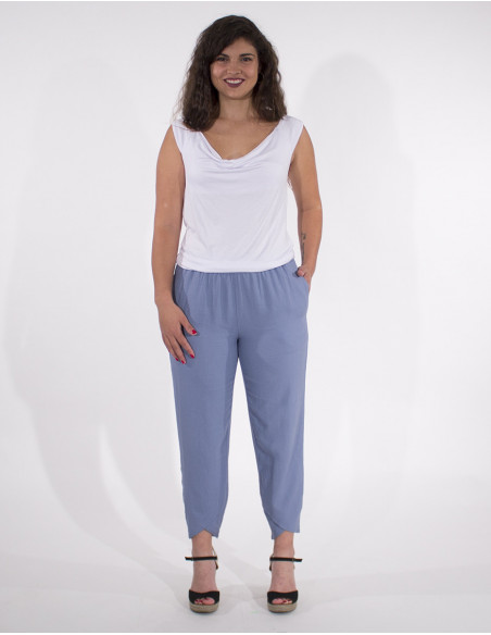 Pantalon 54% Lin 46% Viscose avec poches