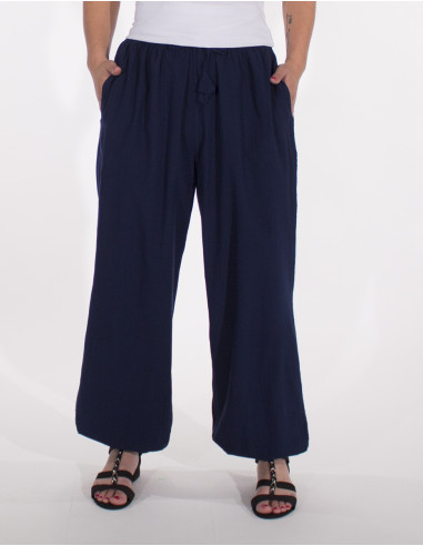 Pantalon Femme Coton Elastique Uni Sw