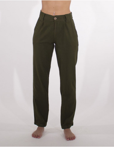 Plain sw cotton trousers with pockets