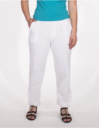 Plain sw cotton trousers with pockets