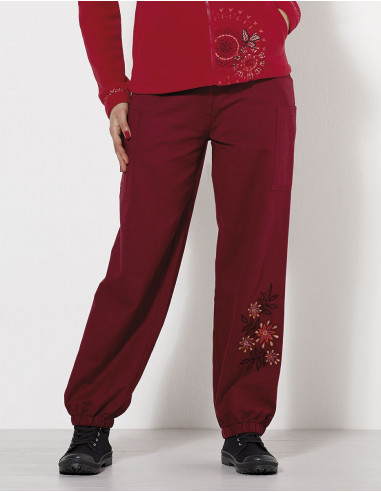Lady cotton pant with embroidries