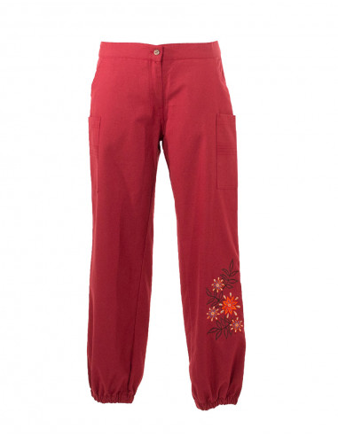 Lady cotton pant with embroidries