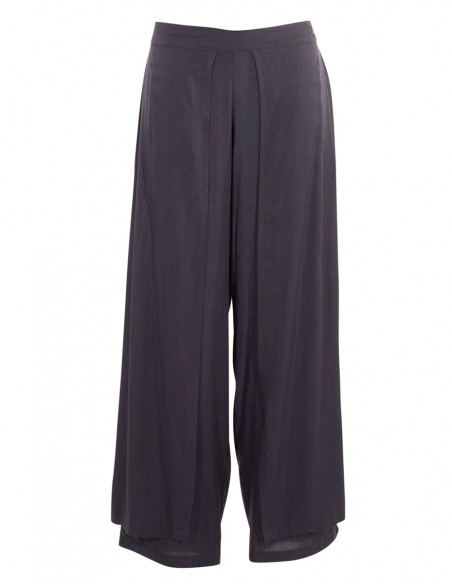 Pantalon Viscose Faux Pareo Uni Demi Cei