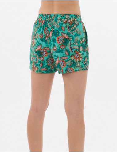 Viscose shorts with seychelles print