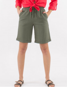 70% viscose 30% linen shorts and elastic belt 2