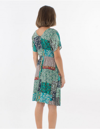 Robe Viscose Manches Courtes Imprime Jar