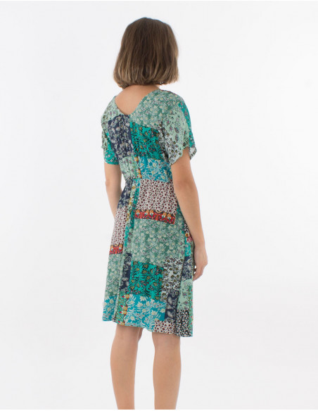 Robe Viscose Manches Courtes Imprime Jar