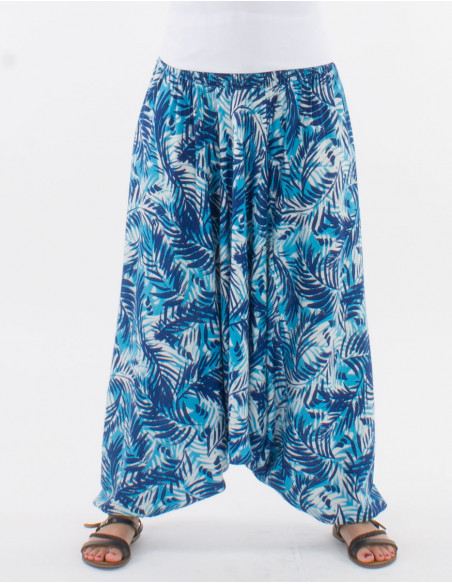 Viscose 3 in 1 harem pants with leaf print