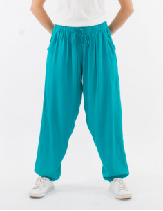 Viscose plain pants with pockets 2